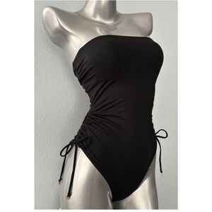 Victoria's Secret Black Strapless One-Piece Swimsuit